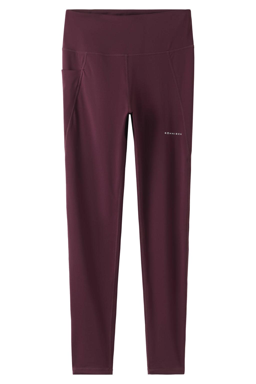 Donkerrode dames Rohnisch sportlegging van polyester met slim fit, regular waist en effen