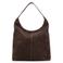 Manfield suede schoudertas donkerbruin