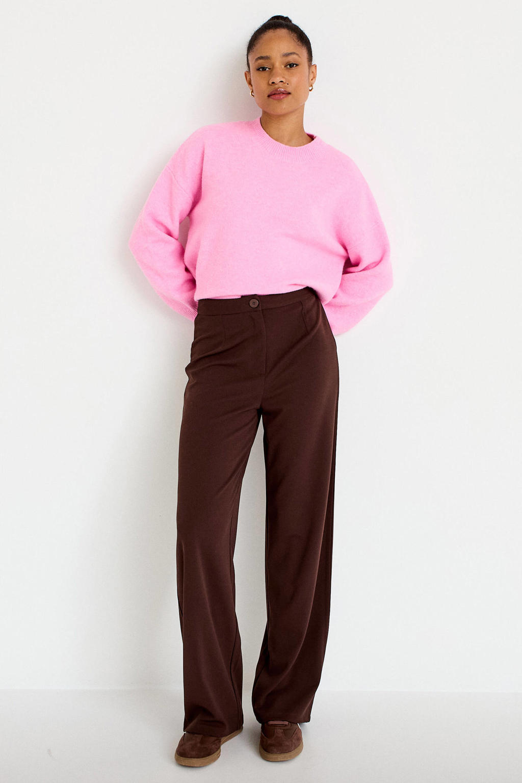 Cache Cache wide leg pantalon - donkerbruin