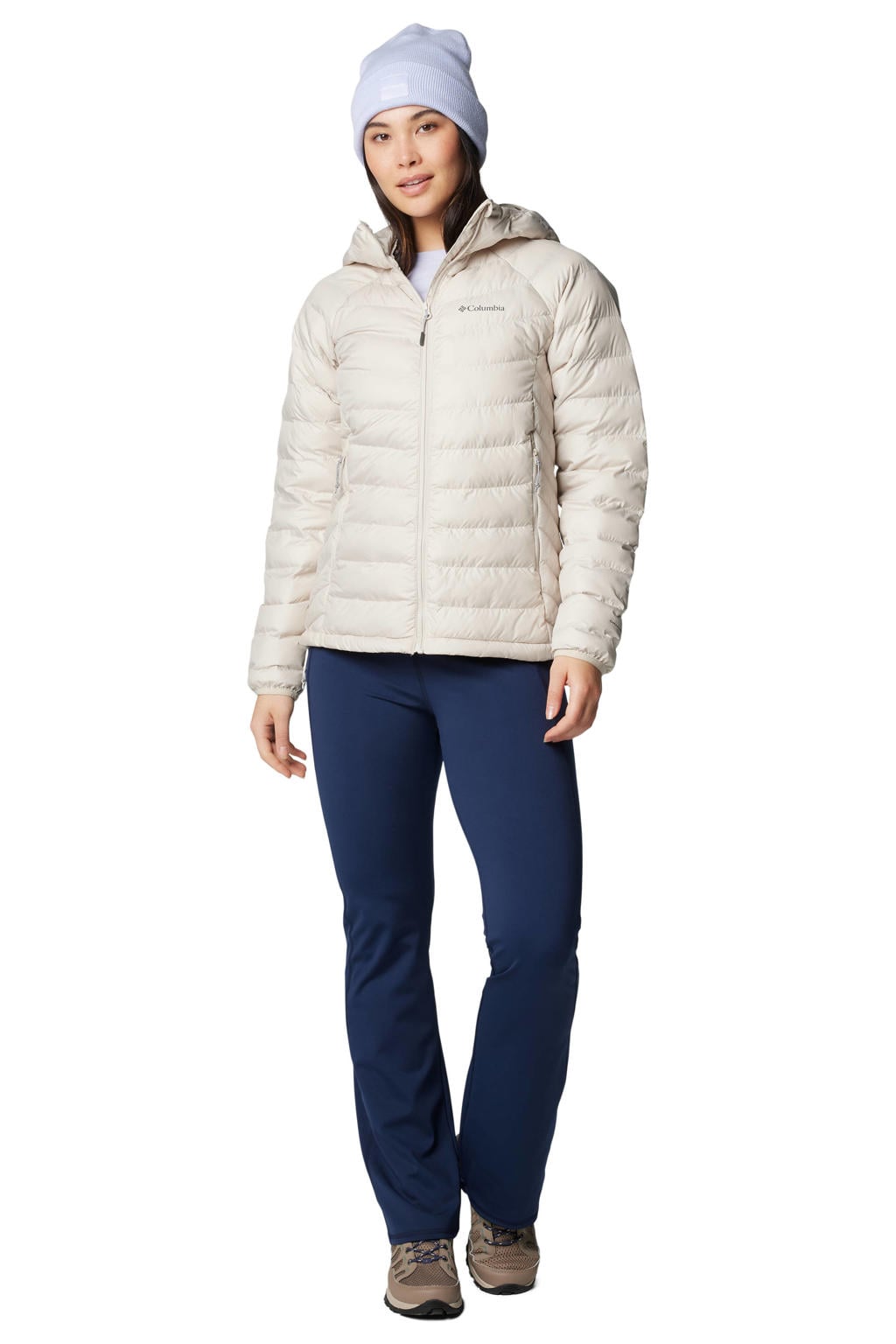 Bruine dames Columbia Powder Lite™ II jas van polyester met lange mouwen, capuchon en ritssluiting