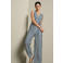 LOLALIZA gestreepte jumpsuit met ceintuur - donkerblauw