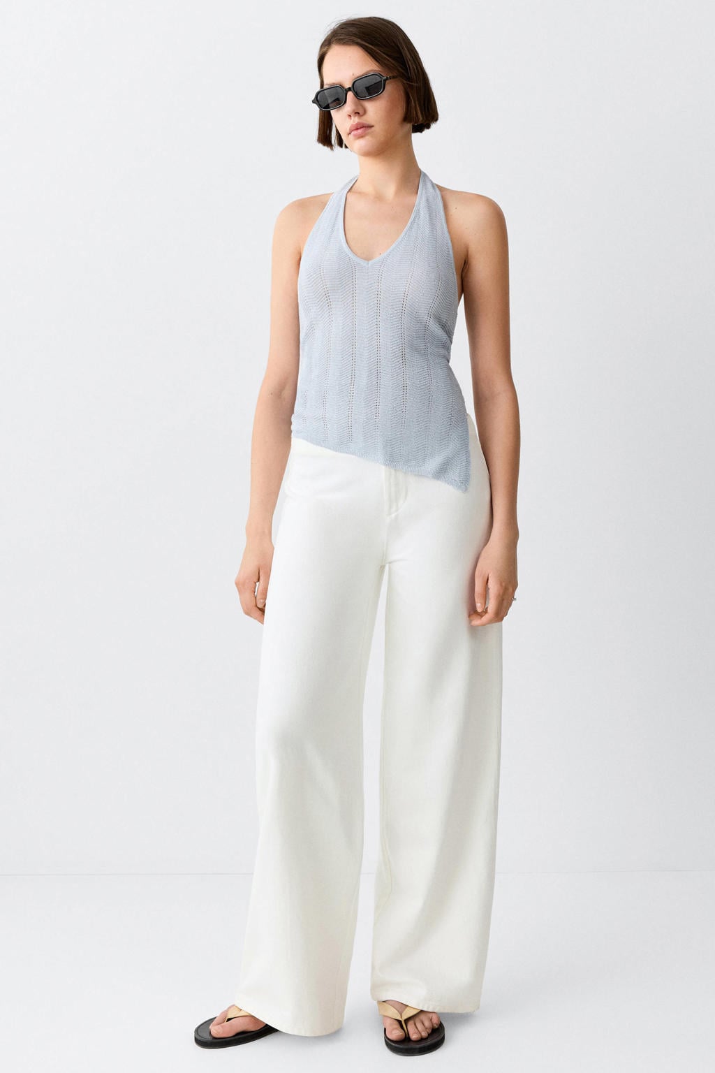 MANGO TEEN wide leg jeans - wit