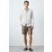 Mango Man slim fit overhemd met krijtstreep en linnen - wit