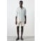 Mango Man slim fit overhemd met krijtstreep en linnen - groen