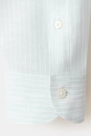 thumbnail: Mango Man slim fit overhemd met krijtstreep en linnen - groen