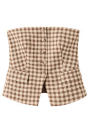 thumbnail: Mango geruite top - bruin