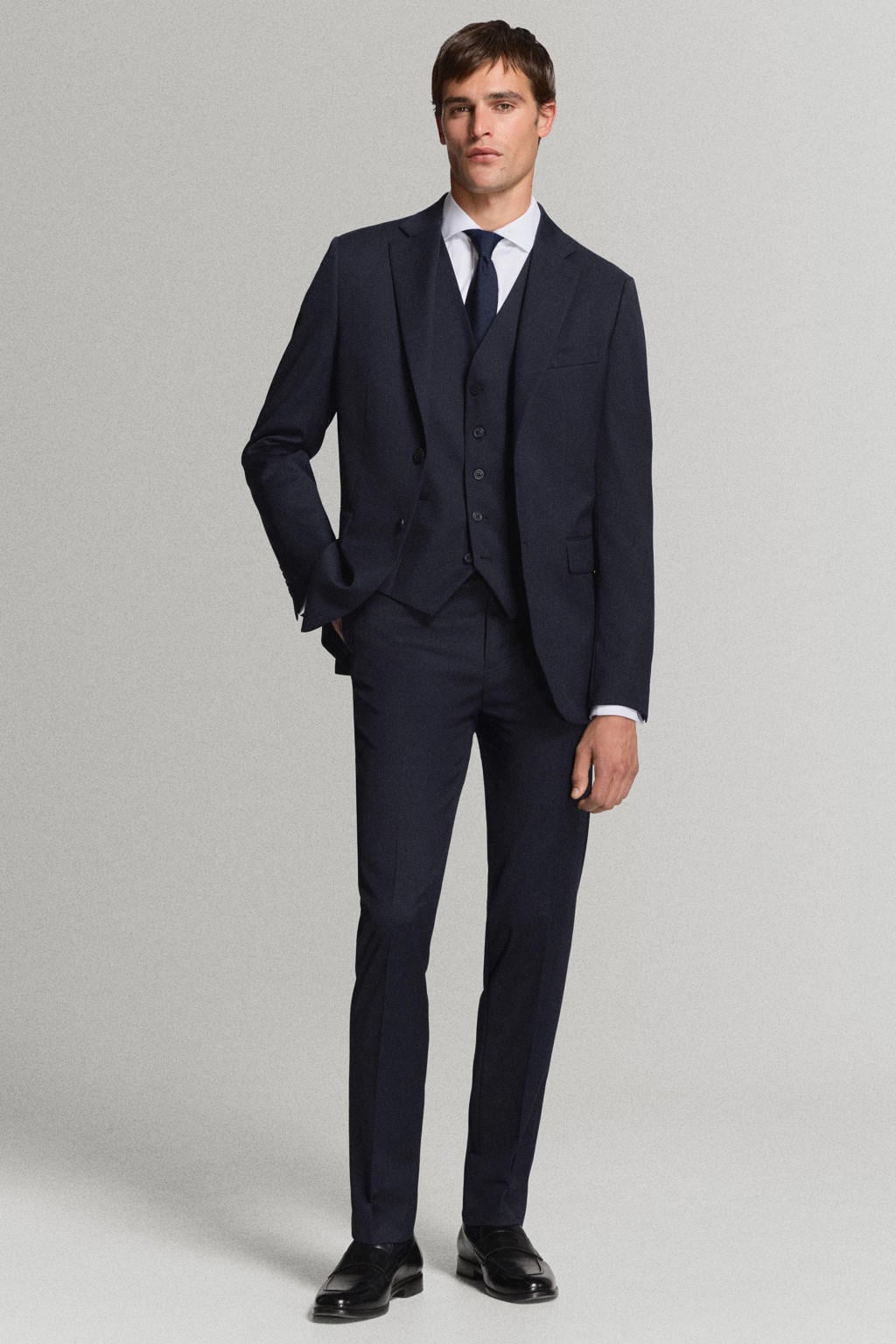 Mango Man wollen gilet - donkerblauw