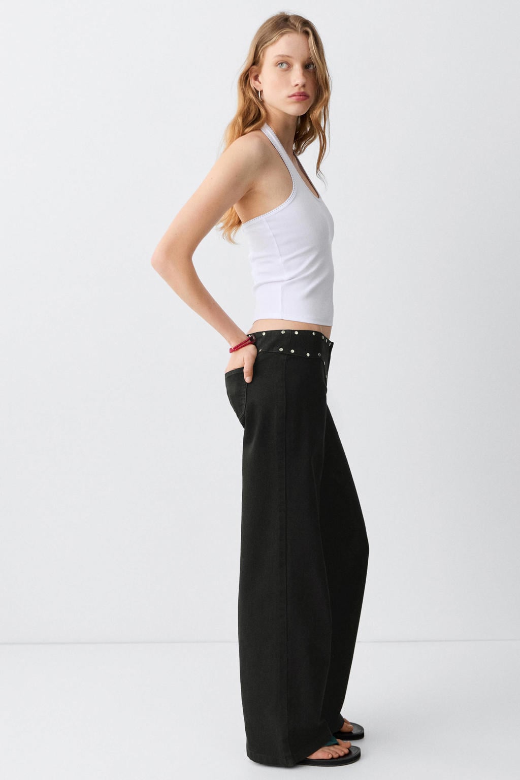 MANGO TEEN wide leg jeans - zwart