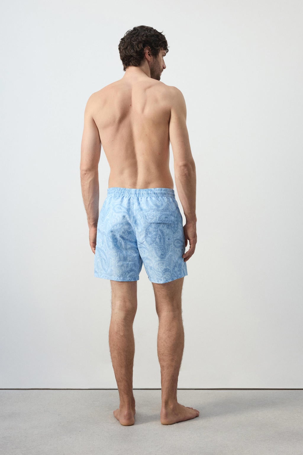 Mango Man zwemshort met paisley print - lichtblauw