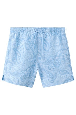 zwemshort met paisley print - lichtblauw