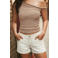 MANGO TEEN one shoulder top - goud