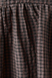 thumbnail: Mango halter geruite midi jurk met open rug - bruin