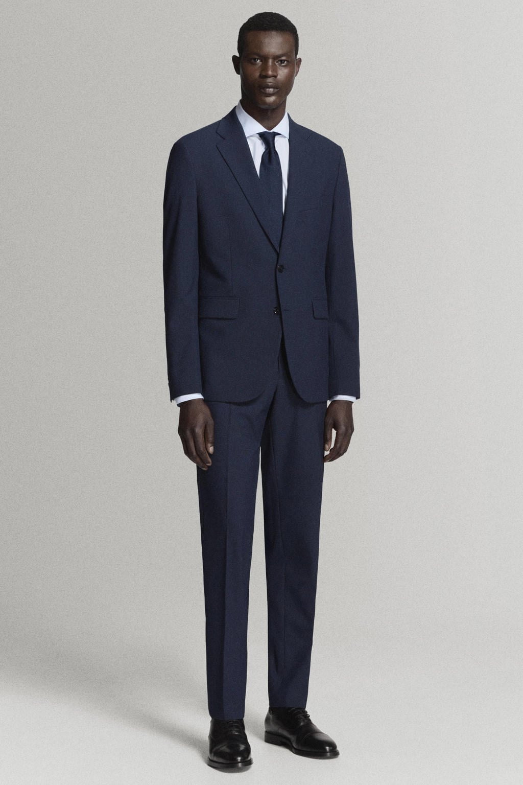 Mango Man slim fit pantalon - donkerblauw