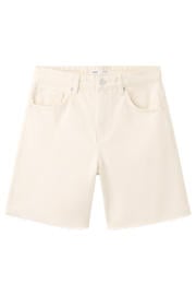 thumbnail: Mango regular waist straight leg denim short - beige