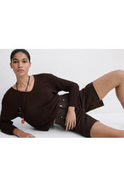thumbnail: Mango denim straight leg bermuda short - bruin