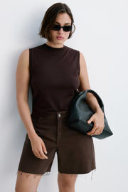 thumbnail: Mango denim straight leg bermuda short - bruin