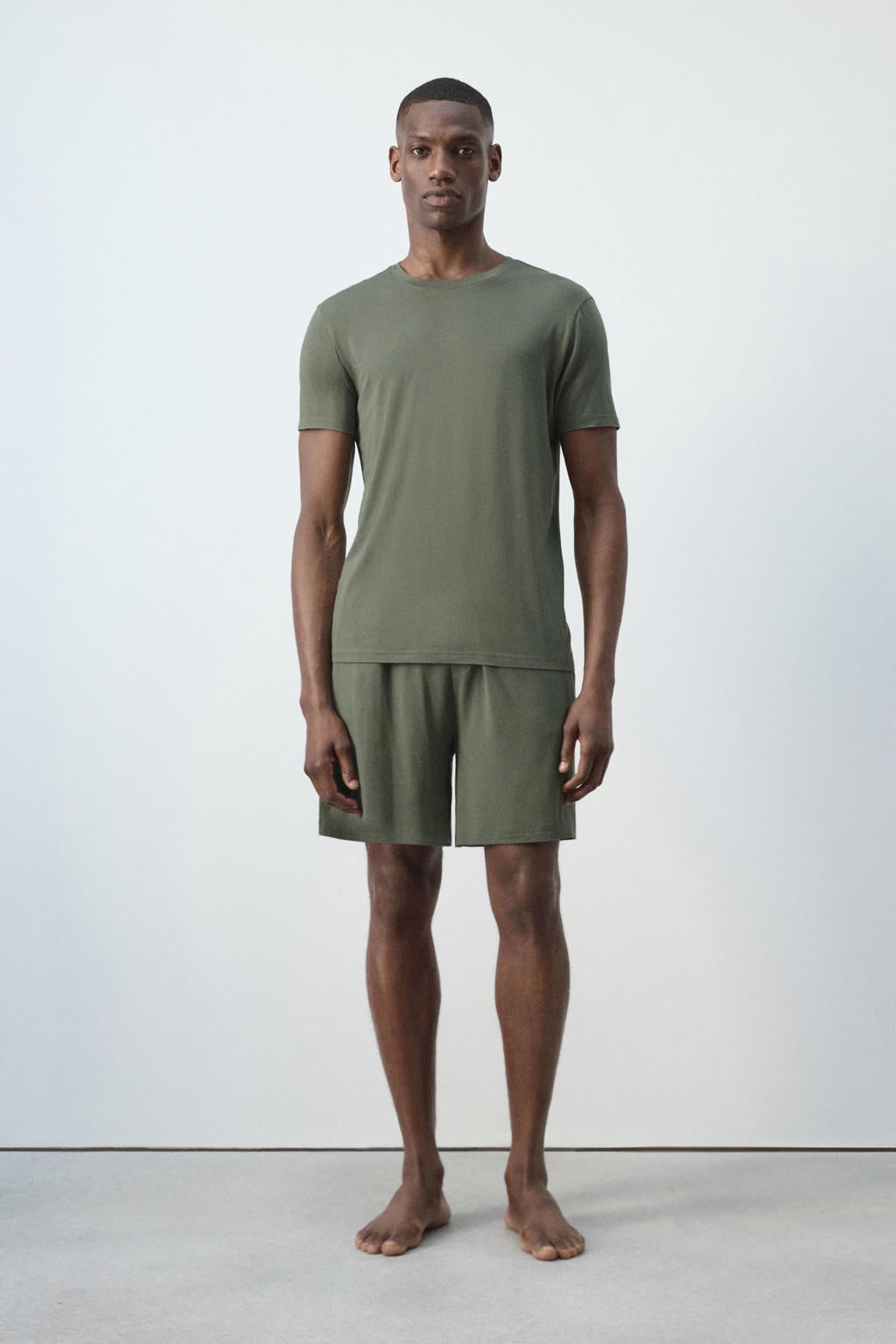 Mango Man shortama - olijfgroen