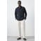 Mango Man regular fit overhemd met linnen - marine