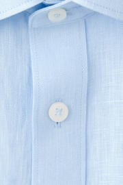 thumbnail: Mango Man linnen regular fit overhemd - lichtblauw