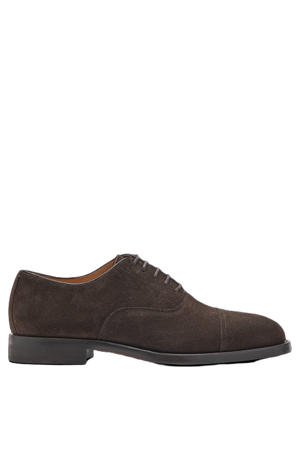 suède veterschoenen - donkerbruin