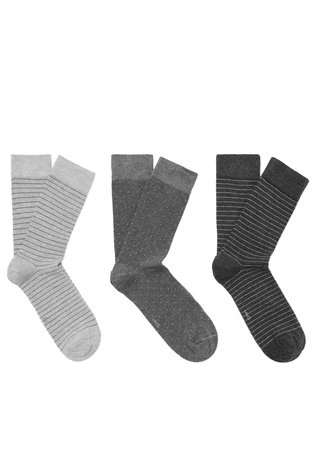 Mango Man sokken - set van 3 grijs