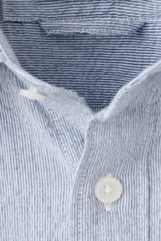 thumbnail: Mango Man slim fit gestreept overhemd - middenblauw