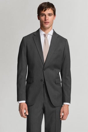 wollen slim fit colbert - grijs