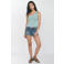 MANGO TEEN one shoulder gebreide top met broderie - lichtblauw