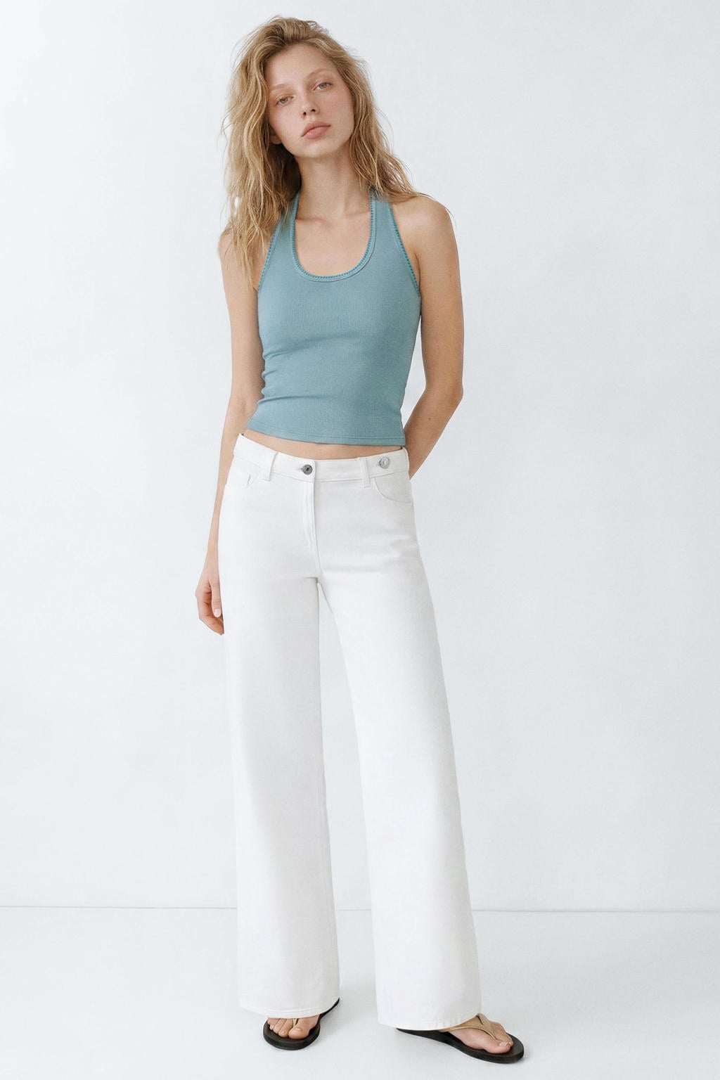 MANGO TEEN haltertop - blauw