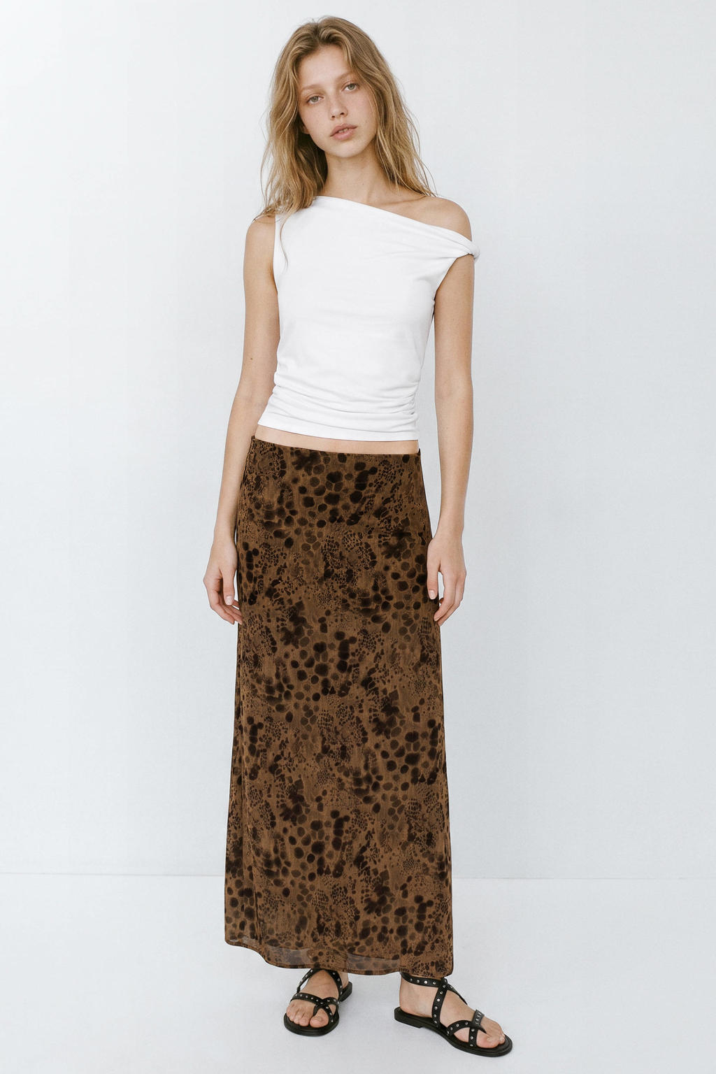 MANGO TEEN one shoulder top - wit