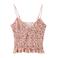 MANGO TEEN spaghettitop met ruches en print - roze