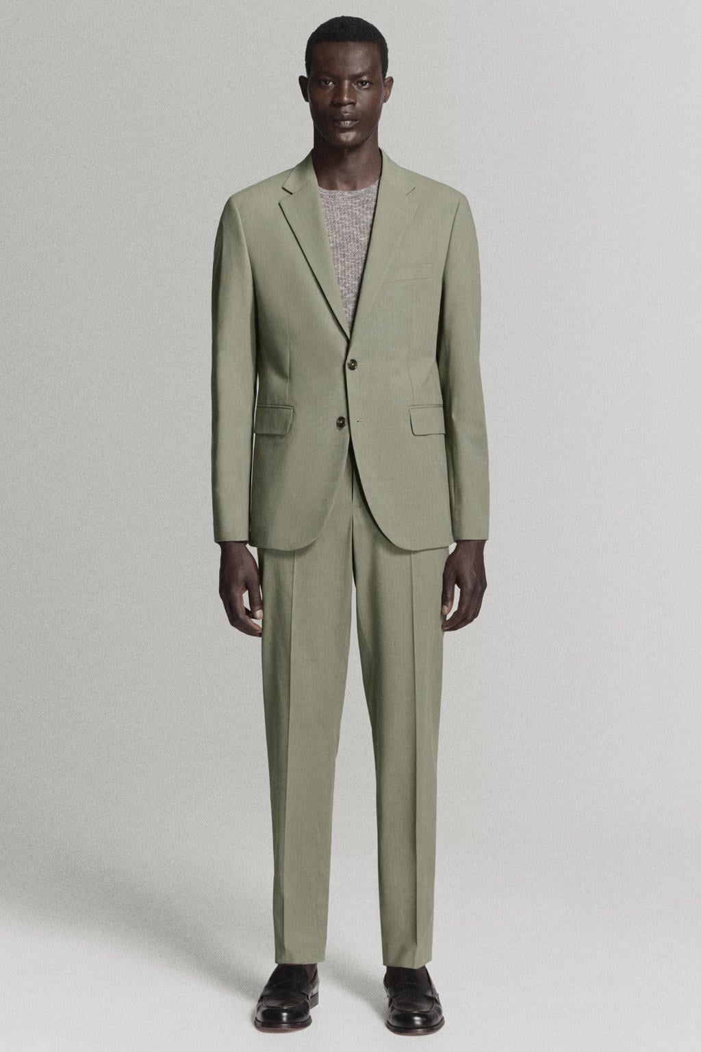 Mango Man slim fit pantalon - groen