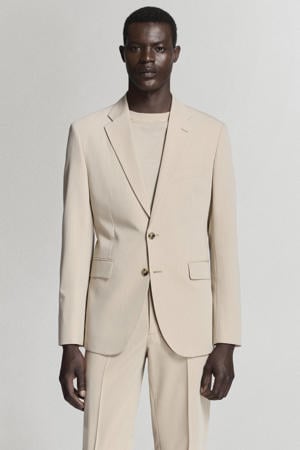 slim fit gestreept colbert - lichtbeige