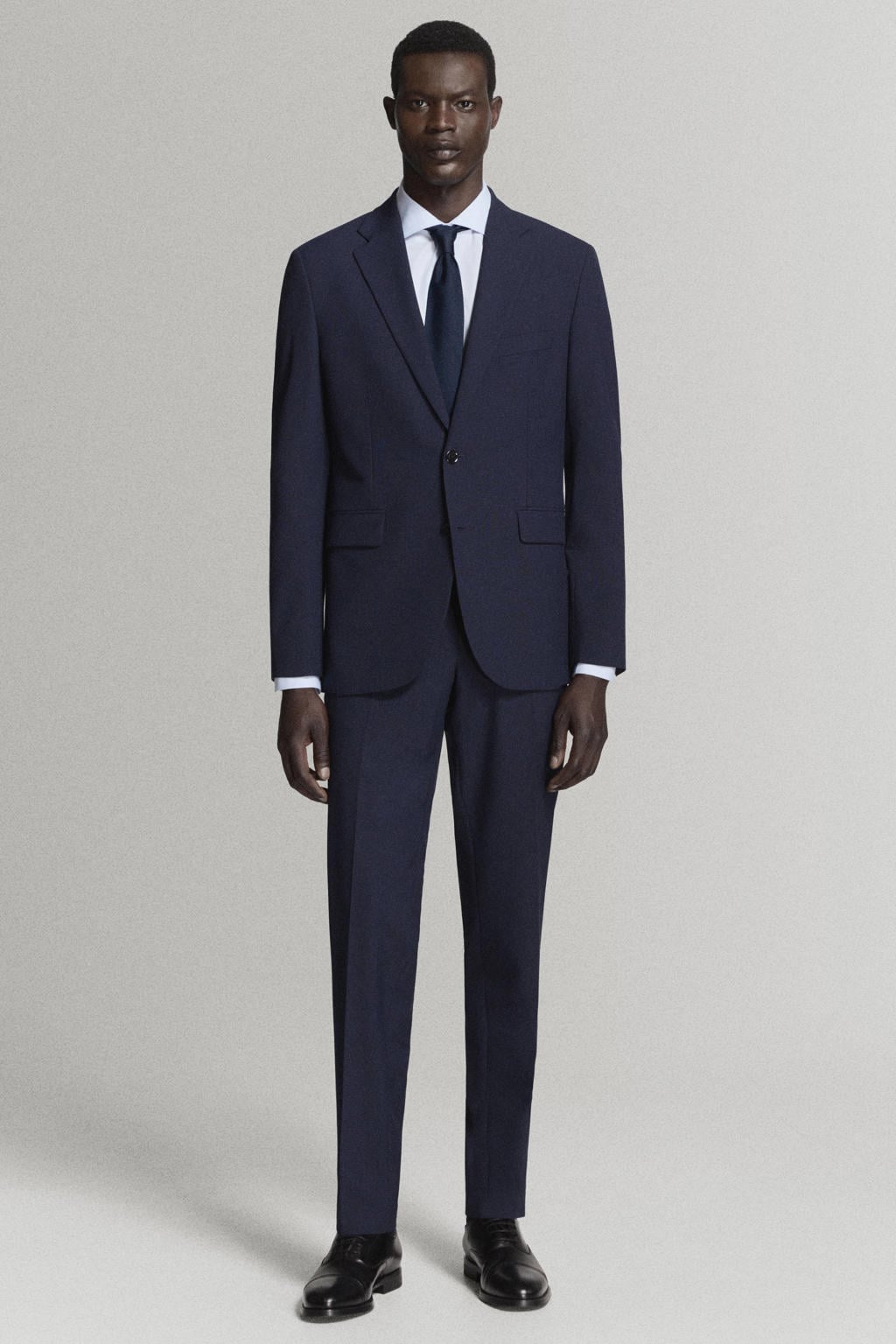 Mango Man viscose slim fit colbert - donkerblauw