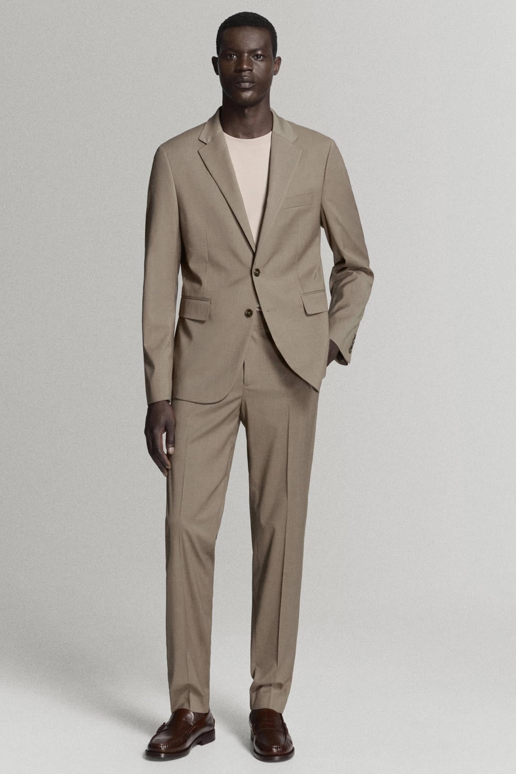 Mango Man slim fit pantalon - bruin