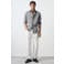 Mango Man linnen slim fit overhemd - antraciet