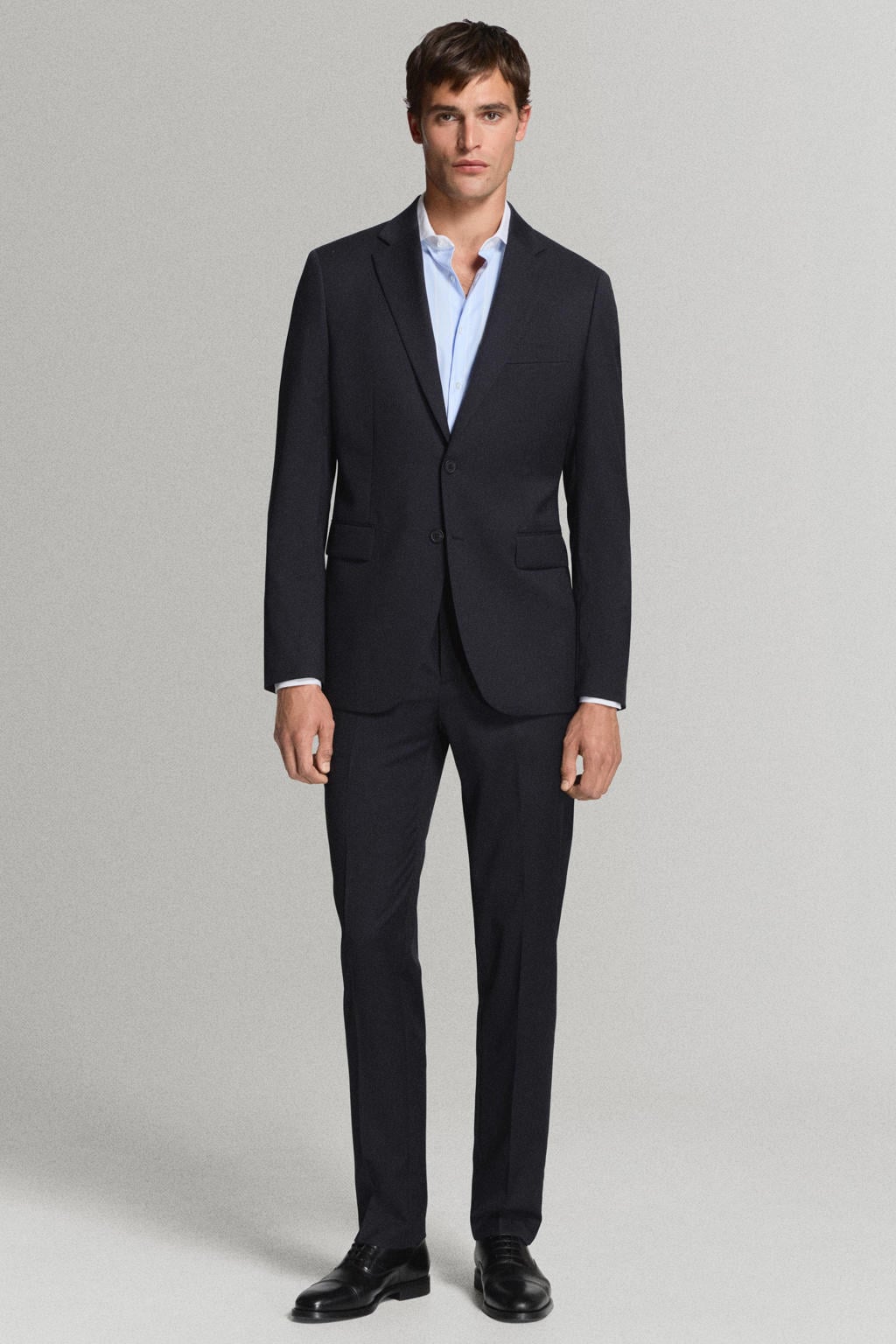 Mango Man wollen slim fit pantalon - marineblauw