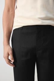 thumbnail: Mango Man slim fit chino met linnen - zwart