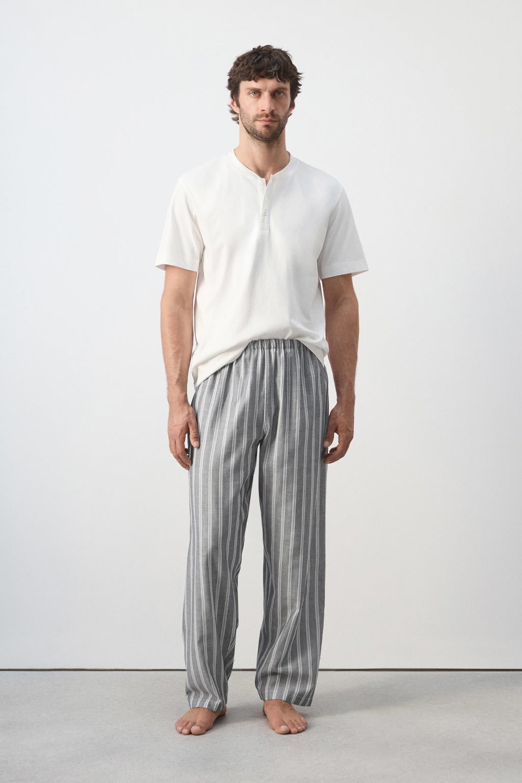 Mango Man pyjama set - grijs/wit
