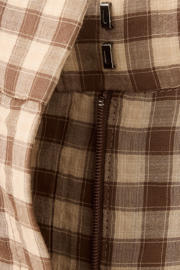 thumbnail: Mango wide leg geruite broek - bruin