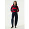 Garcia gestreepte trui met wol - donkerblauw/rood