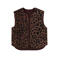 Garcia gilet met panterprint - bruin