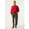 Garcia barrel jeans met panterprint - bruin