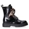 Tommy Hilfiger imitatieleren enkelboots met profielzool - zwart
