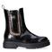 Tommy Hilfiger imitatieleren enkelboots met profielzool en panterprint - zwart