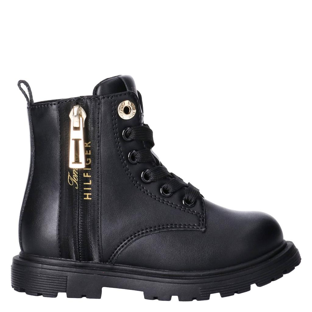 Zwarte meisjes Tommy Hilfiger enkelboots met profielzool -