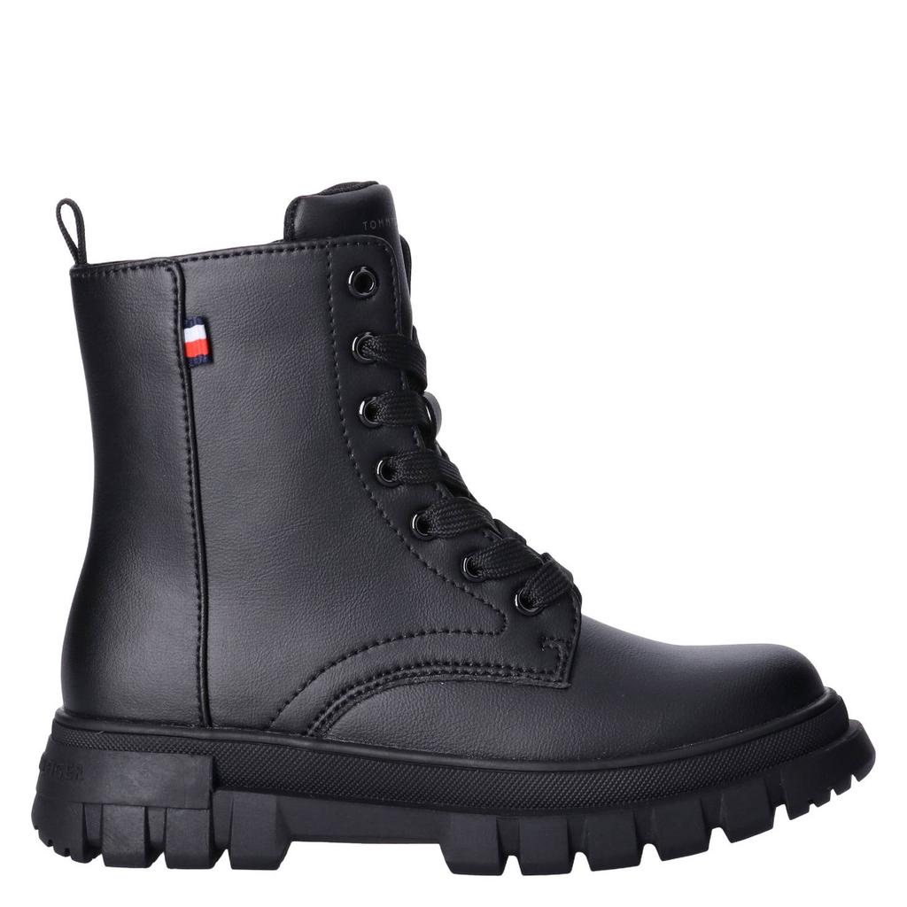 Zwarte meisjes Tommy Hilfiger enkelboots met profielzool - met ritssluiting