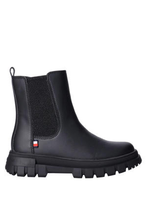 enkelboots met profielzool - zwart