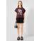QS T-shirt met print en tekst - donkerrood