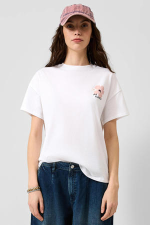 T-shirt met backprint - wit